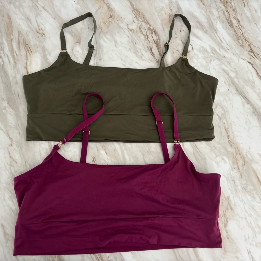 Victoria's Secret Olive and Magenta Bralette Set